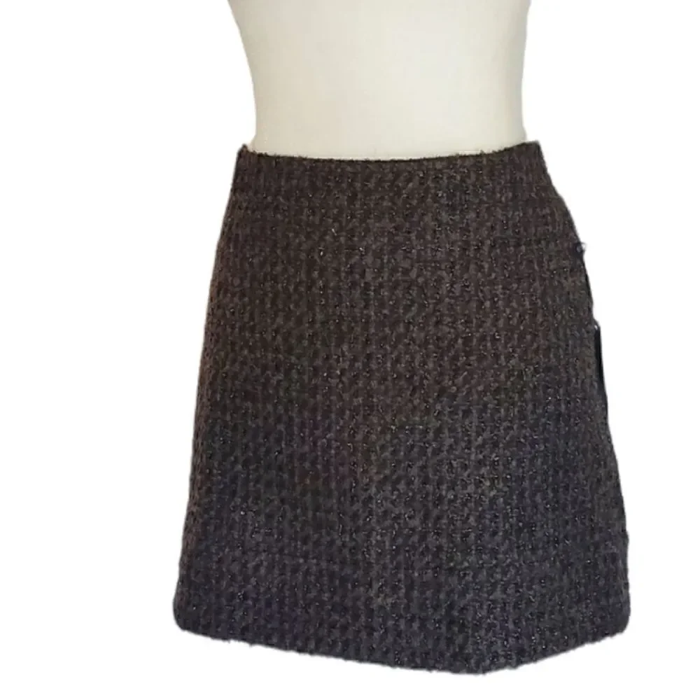 Willi Smith wool plaid shimmer skirt 10